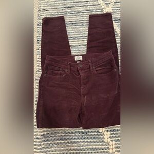J. Crew Women's Lookout High-Rise Skinny Corduroys - Deep Burgundy, sz 28